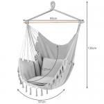 Brazílske hojdacie kreslo so strapcami 20937 - Hamak šedé
