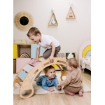 iMex Toys Montessori drevená hojdačka pastelová 85cm