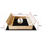 Derrson Pieskovisko drevené s krytom a lavičkami, predvŕtané impregnované 120x120cm