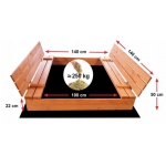 Derrson Pieskovisko drevené s krytom/lavičkami veľké predvŕtané impregnované 140x140cm