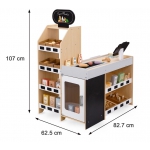 Derrson XXL drevený supermarket interaktívny + mega set príslušenstvo