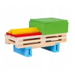 iMex Toys Drevená montessori stavebnica 100 ks a domino